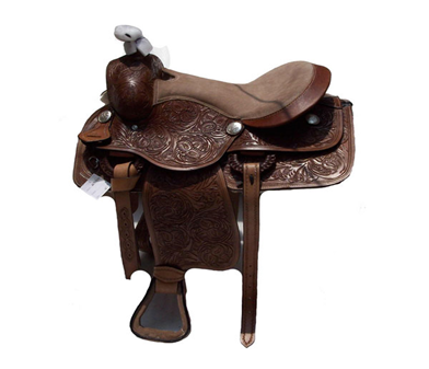 Dark Leather Roper Saddle - eit-saddle-demo