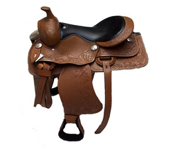 Designer Brown Black Western saddle - eit-saddle-demo