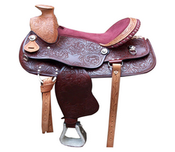 Designer Brown Leather Saddle - eit-saddle-demo