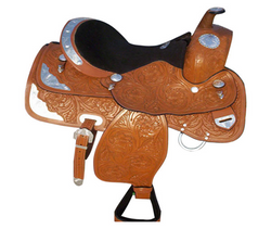 Fancy Silver Equitation Western Show Horse Saddle - eit-saddle-demo