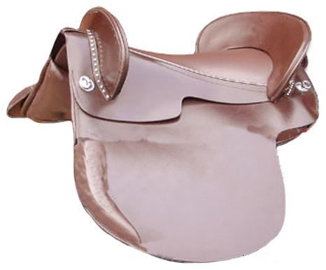 Hand Carved Brown Western Barrel Saddle - eit-saddle-demo