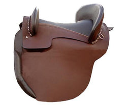 Hand Carved Brown Western Barrel Saddle - eit-saddle-demo