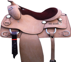 Hand Carved Brown Western Saddle - eit-saddle-demo